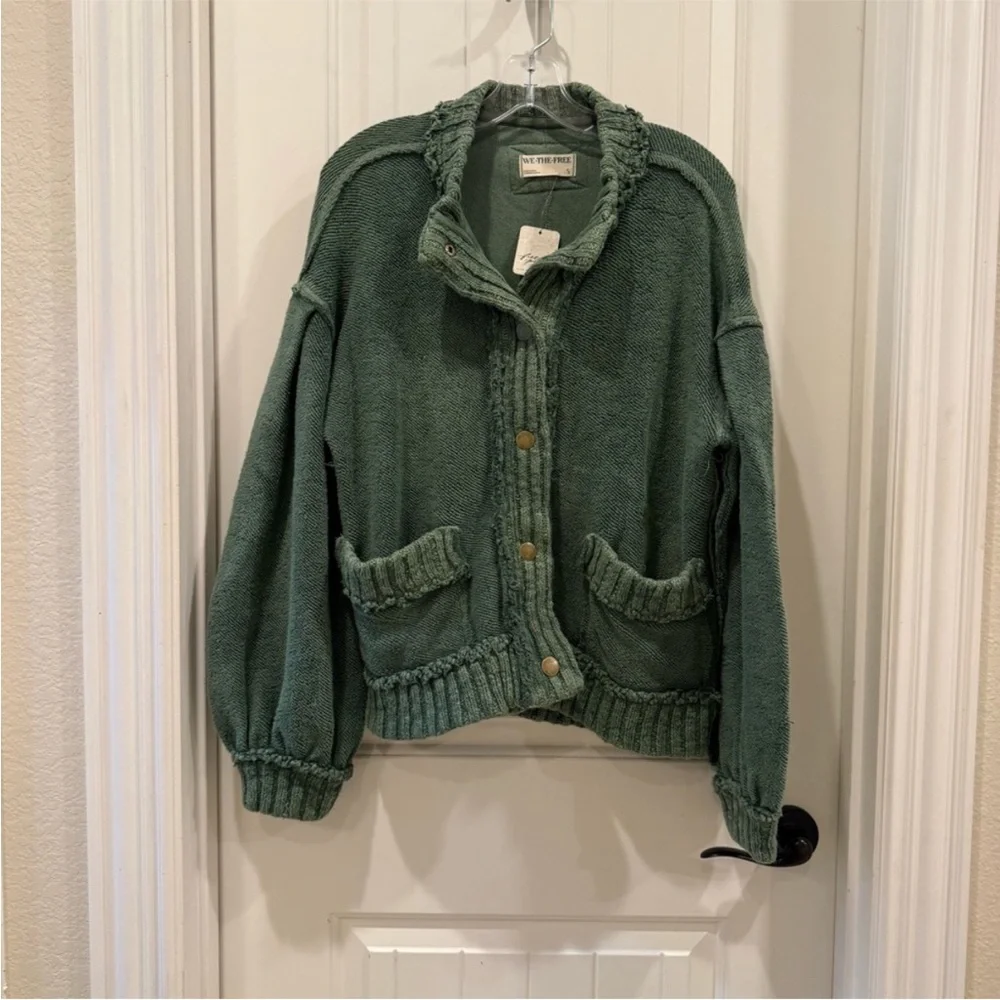 We The Free Cute In This Cardi Frosty Spruce Medium - Picture 4 of 6